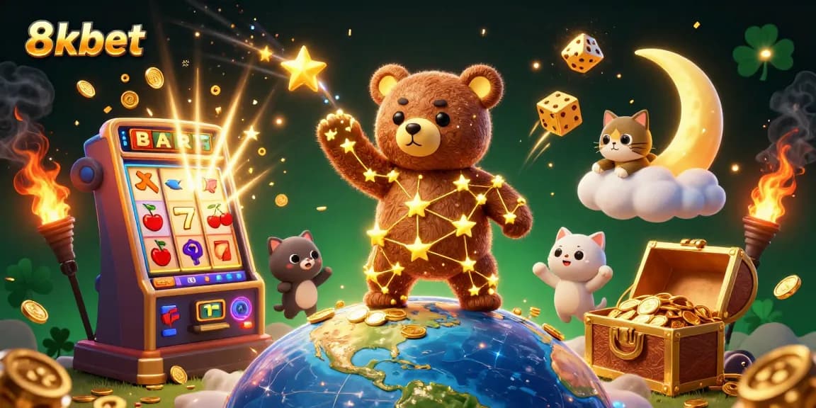 Experience thrilling wins with 8xbet's exciting 3D illustration of a casino adventure featuring dynamic characters and rewards.