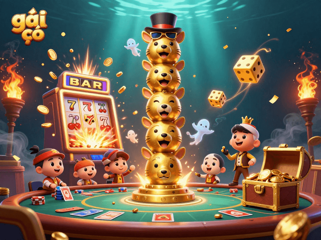Engage with gái gọi in a vibrant, ultra-detailed 3D casino illustration showcasing exciting gaming elements and energy.