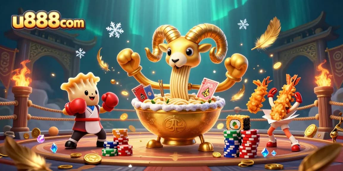 u888com engages players with a dynamic 3D casino scene featuring vibrant characters and layers of action.