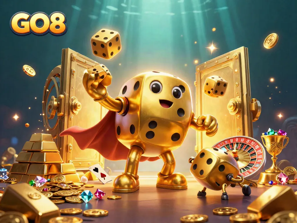 Enjoy thrilling gameplay at GO8 with vibrant casino elements and golden treasures.