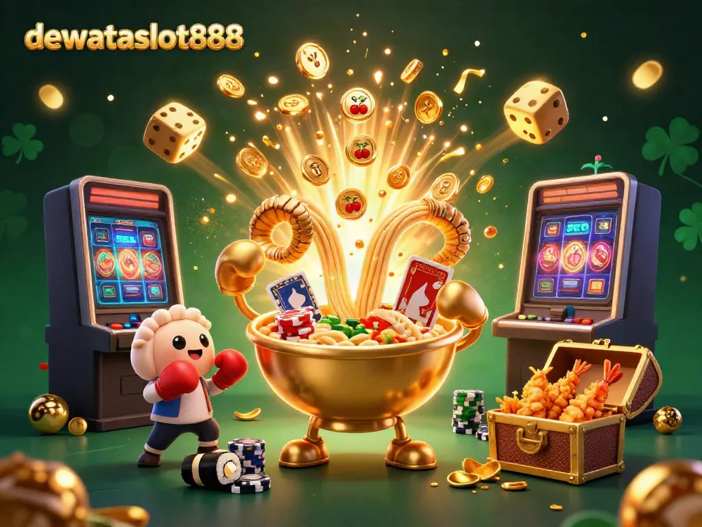 Permainan seru di dewataslot888 dengan aksi slot dan karakter unik dalam ilustrasi fantasi.