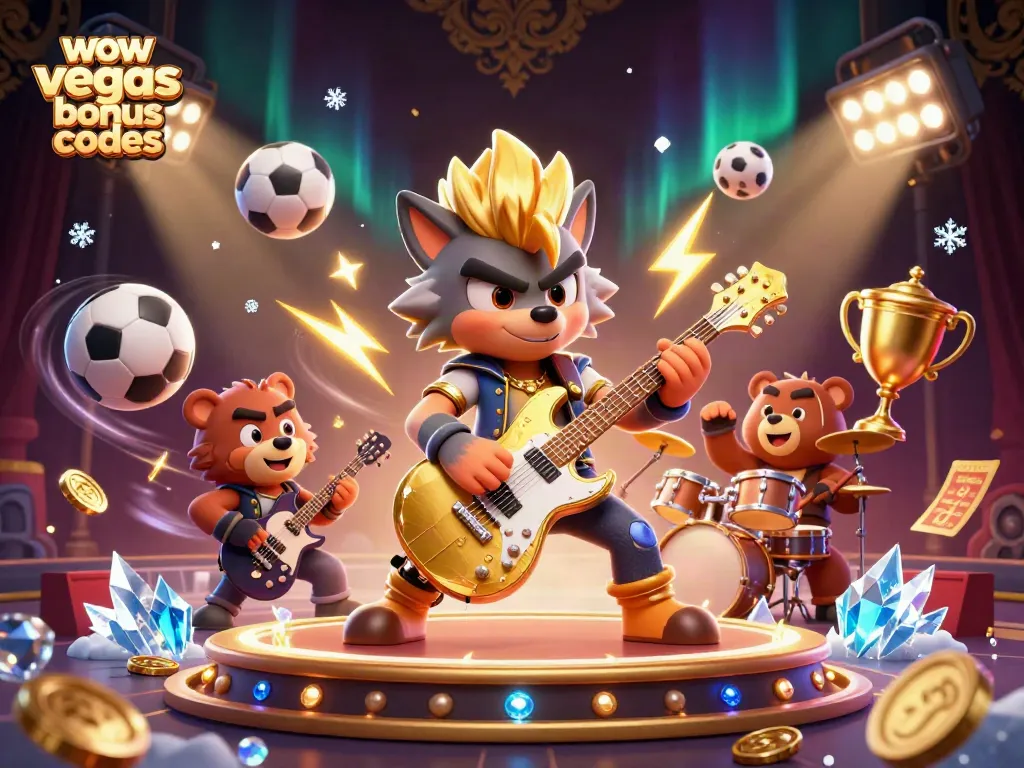 Play and win with WOW Vegas bonus codes for free coins in an exhilarating casino scene.