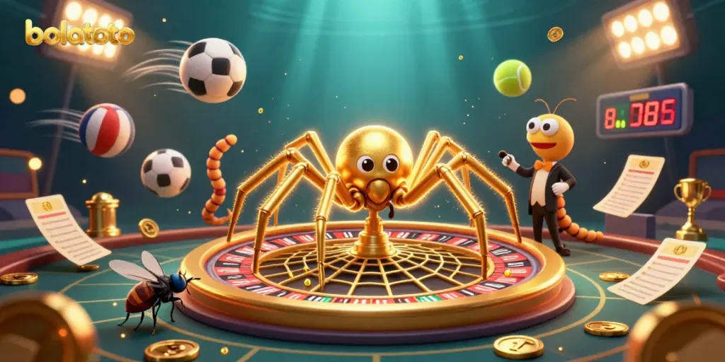 Spin the bolatoto roulette web while placing bets with excitement in a dynamic casino scene.