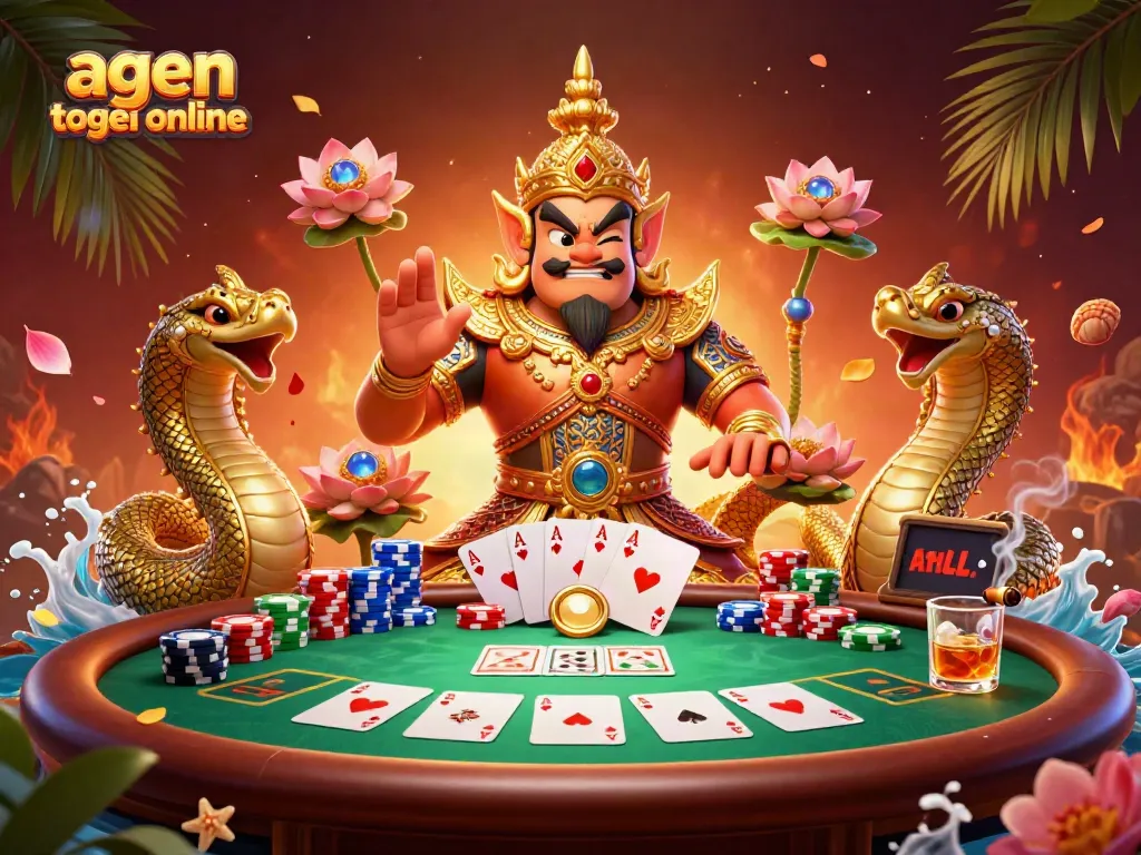 Engage with agen togel online through exciting poker games featuring vivid characters and colorful casino elements.