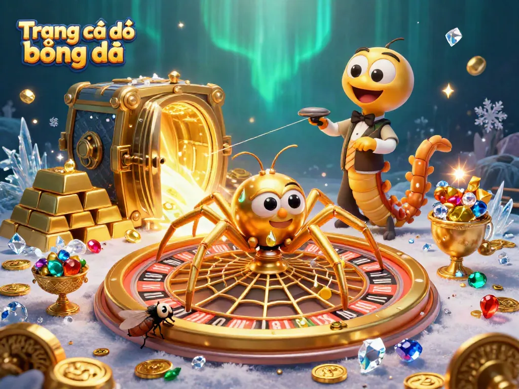Engage in Trang cá độ bóng đá with a fly nervously betting at a roulette wheel, animated in a rich 3D scene.