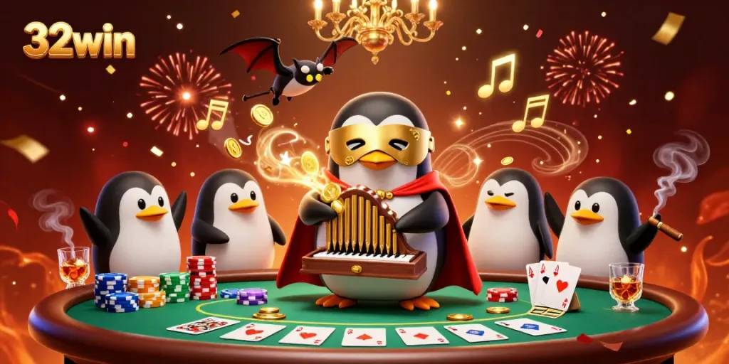 Engage in thrilling gameplay at 32win with our vibrant casino experience featuring colorful poker elements.
