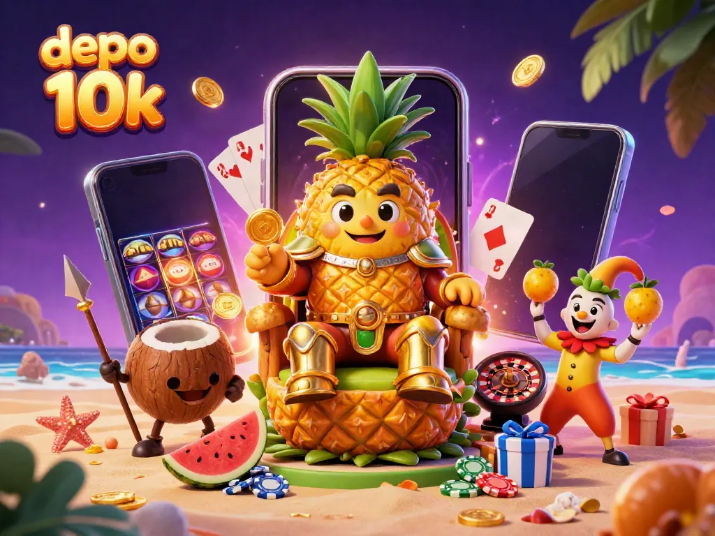 Experience thrilling gameplay with depo 10k, featuring a vibrant casino scene of royalty and excitement.