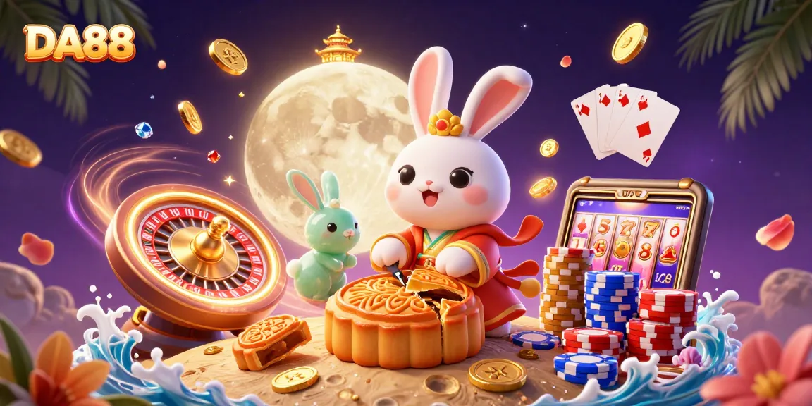 Join DA88 for an engaging casino experience with colorful poker chips and golden coins!