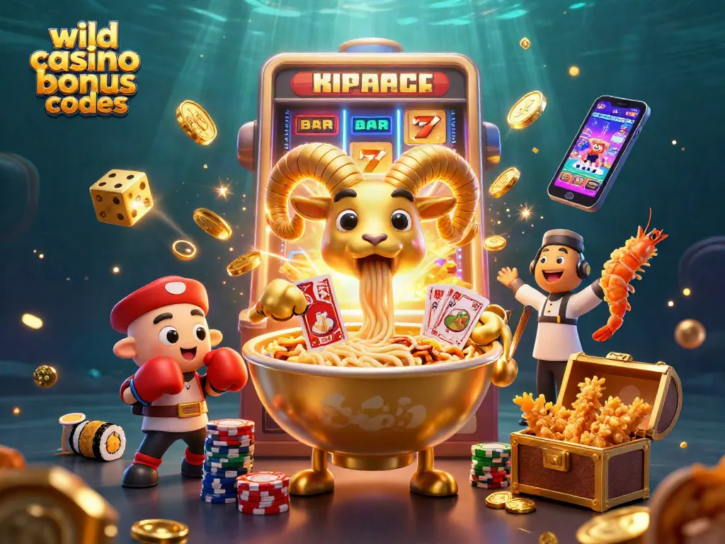 Discover exciting wild casino bonus codes with vibrant characters and action-packed elements.