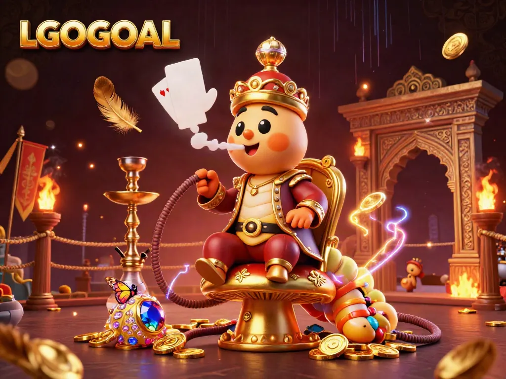 Experience thrilling gambling action with LGOGOAL's vibrant 3D illustration, featuring dynamic gaming elements.