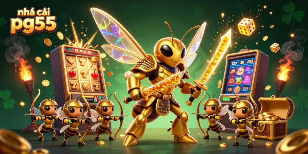 Engage in thrilling play at nhà cái pg55 with giant hornet samurai and exciting casino elements.