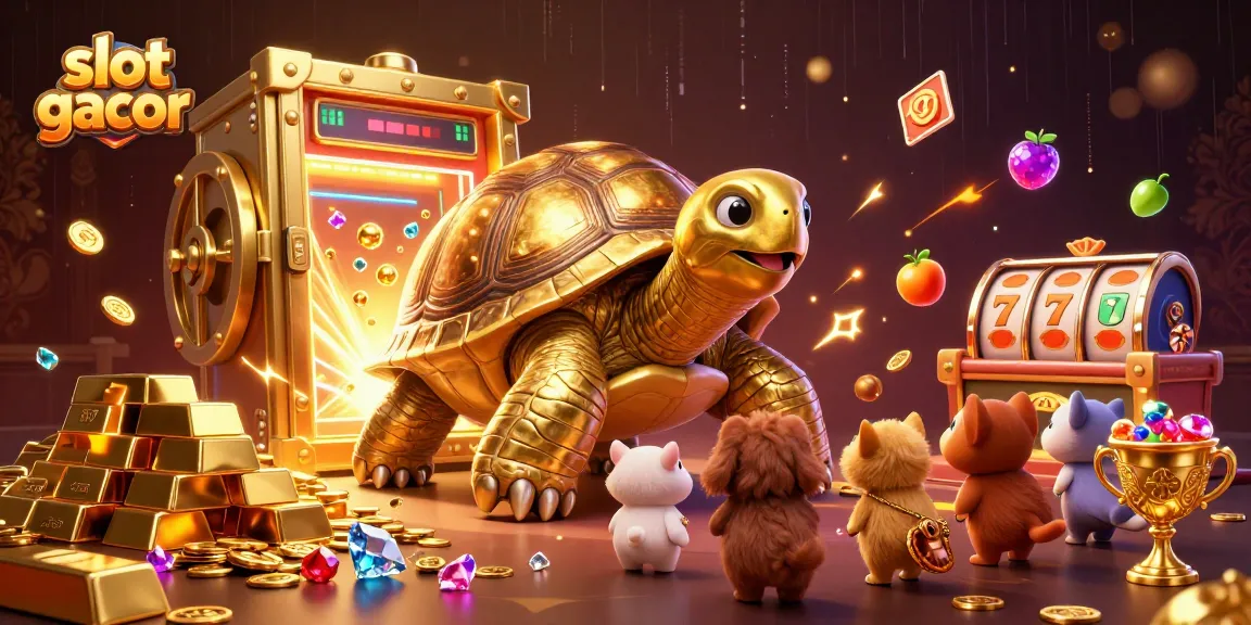 Experience winning thrills with slot gacor as a colossal golden tortoise showcases exciting gameplay.