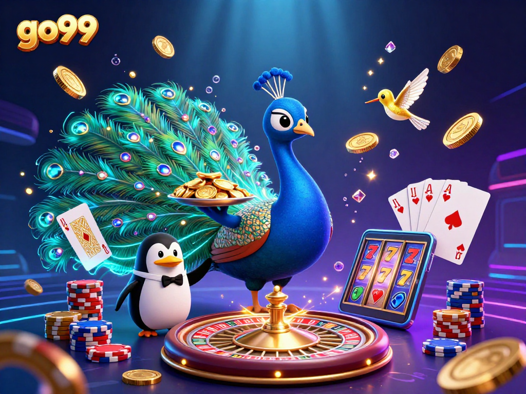 Experience thrilling gameplay with go99's vibrant casino scene, featuring iconic characters and exciting game elements.