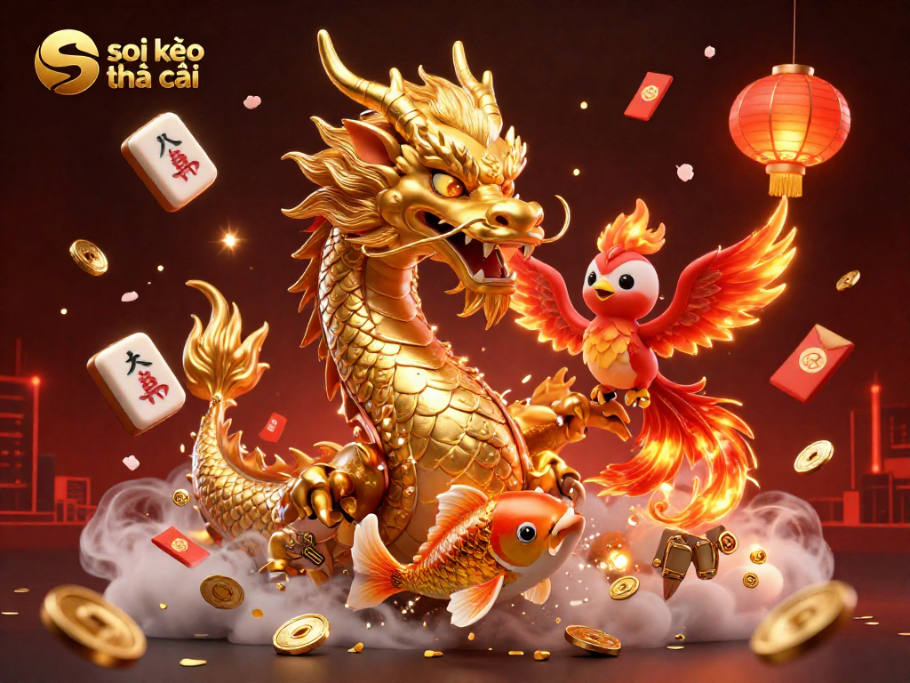 Engage with soi kèo nhà cái through a vibrant 3D casino scene filled with action.