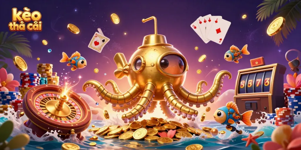 Experience thrilling action with kèo nhà cái in this vibrant 3D illustration showcasing gambling excitement.