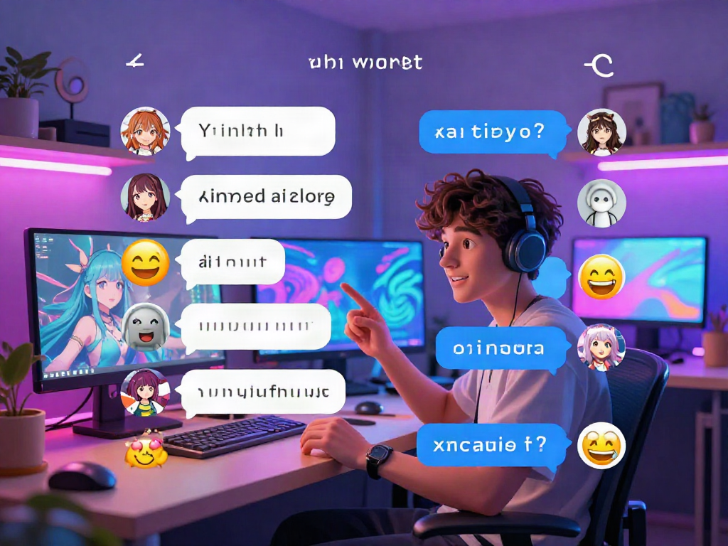 Engaging virtual interaction showcasing hentai ai chat with colorful anime art and playful dialogues.