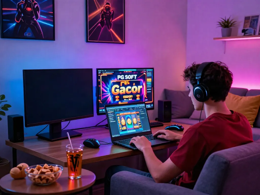 Exciting gaming scene featuring slot gacor interface and vibrant atmosphere.