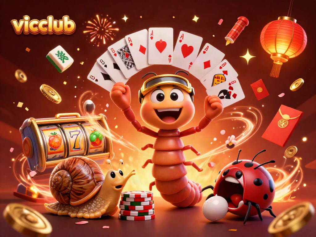 Engage with vicclub's vibrant casino world featuring a lively dealer and high-energy games.