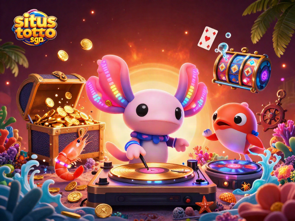 Experience thrilling action in situs toto sgp with vibrant 3D underwater casino illustration.