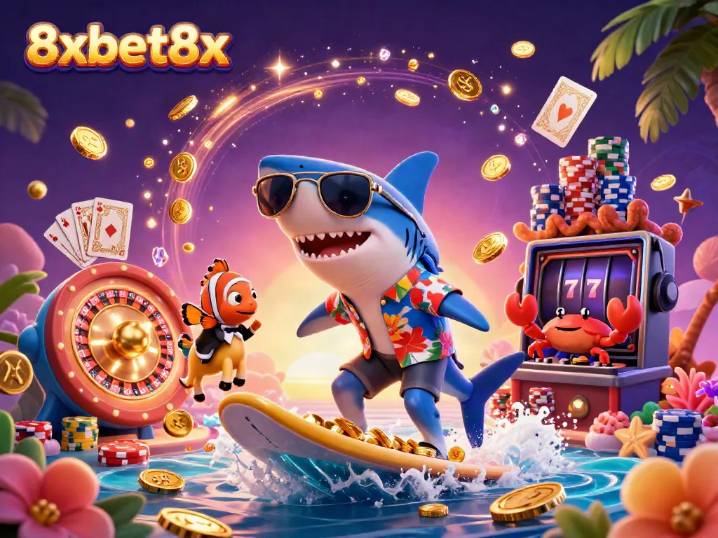 Engage in exciting gaming with 8xbet8x featuring vibrant characters and dynamic casino elements.
