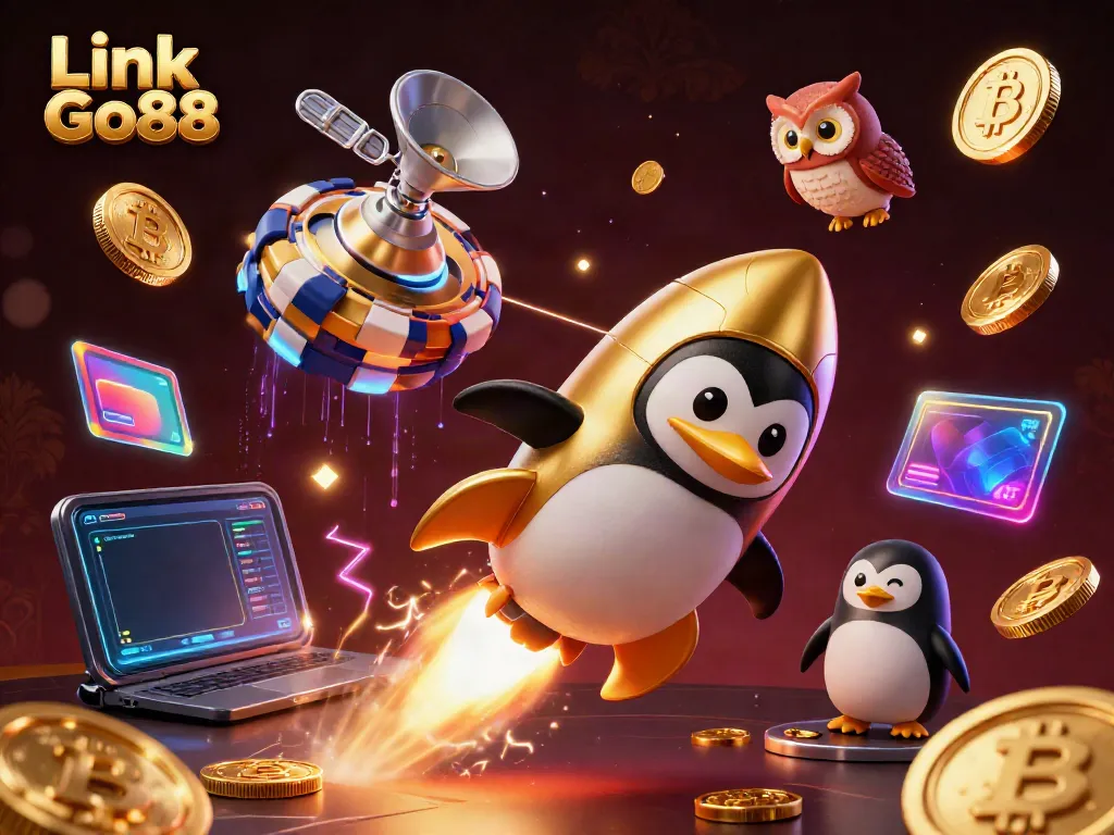 Engage with Link Go88 as you blast through a vibrant casino-themed space filled with crypto coins.