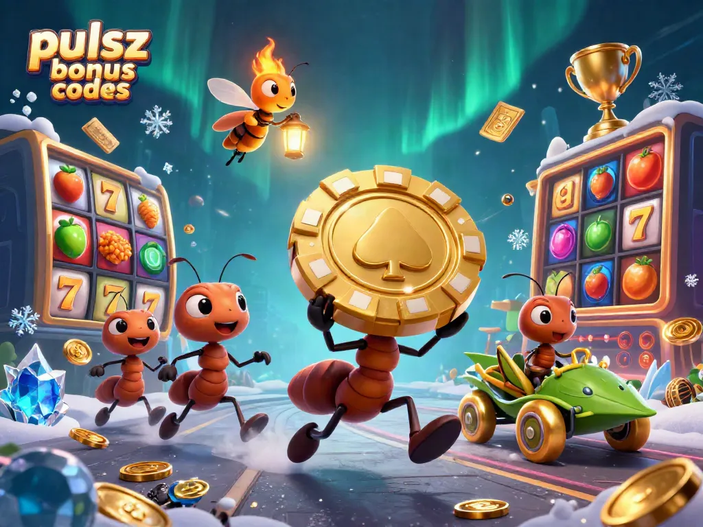 Join the exciting world of pulsz bonus codes with this lively casino-themed heist illustration.