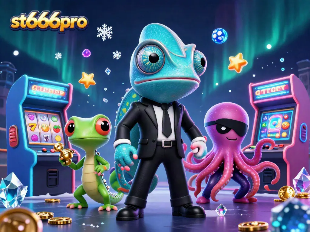 Experience the thrill of st666pro slots with captivating 3D characters and vibrant casino elements.