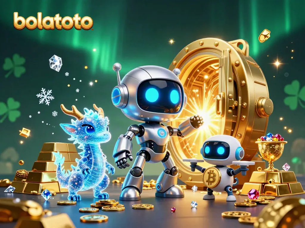 Experience bolatoto excitement with dynamic characters and rich casino elements in this stunning 3D illustration.