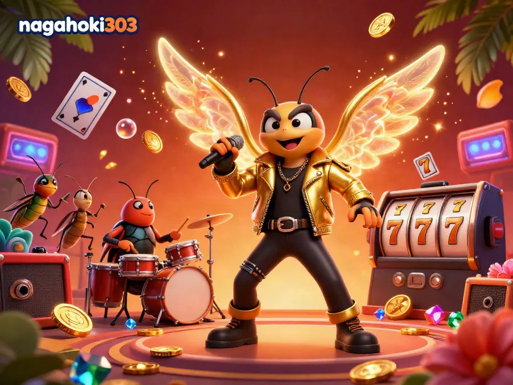 Permainan seru di nagahoki303 dengan cicada rock star dan elemen kasino menarik.