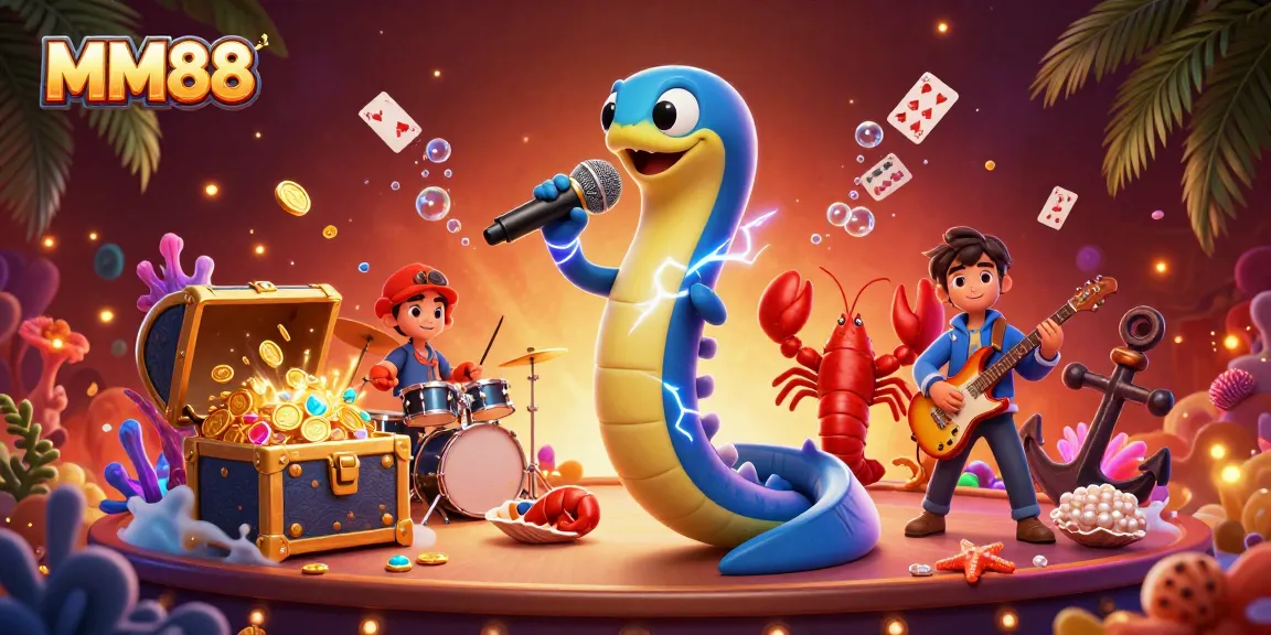 Engage in immersive gameplay at MM88 with dynamic scenes of vibrant underwater casino entertainment.
