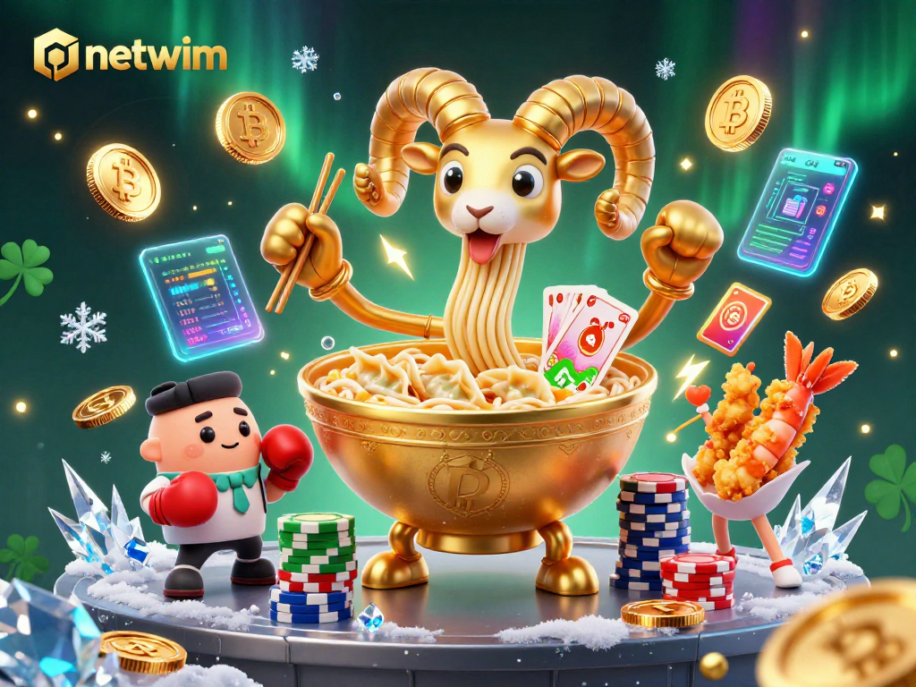 Experience vibrant gameplay in netwim's animated scene with characters stacking chips and dealing cards.