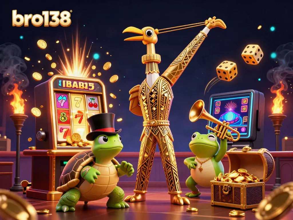 Experience thrilling games at bro138 with a vivid display of characters and casino elements.