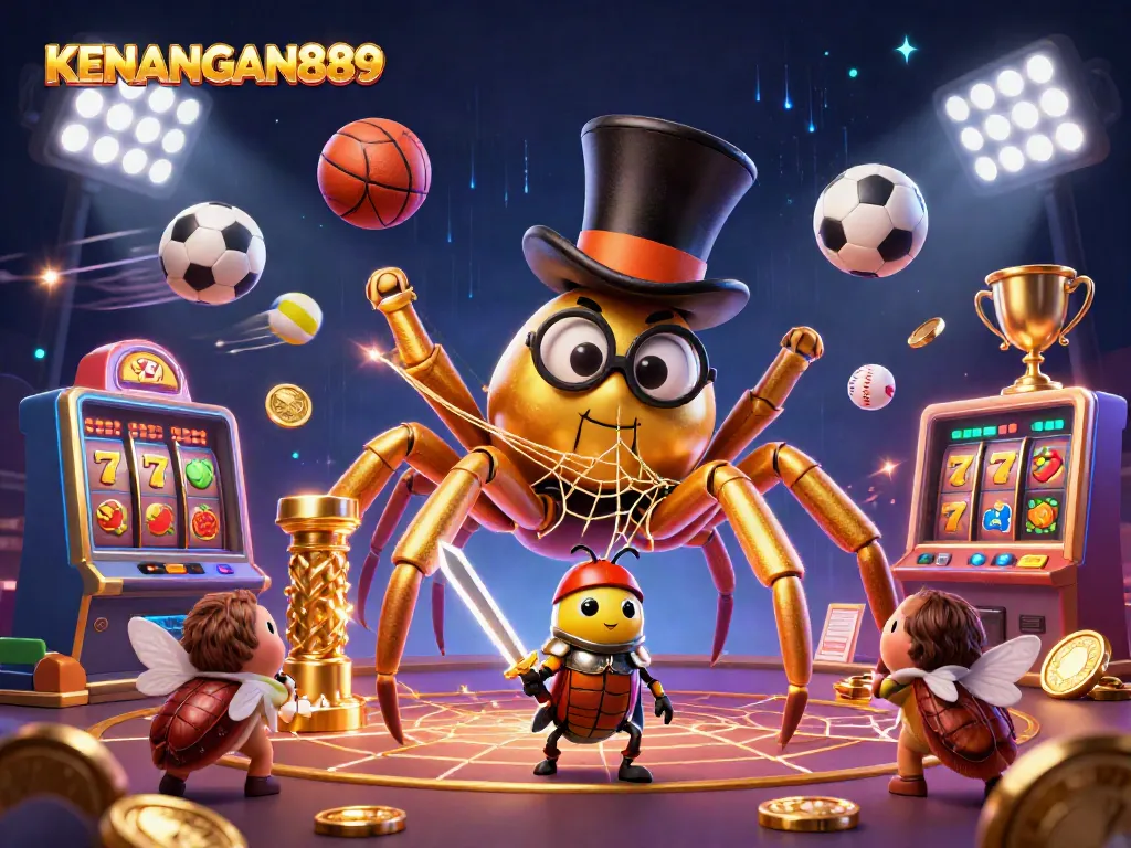 Experience the thrilling world of KENANGAN889 with golden symbols and vibrant game elements!