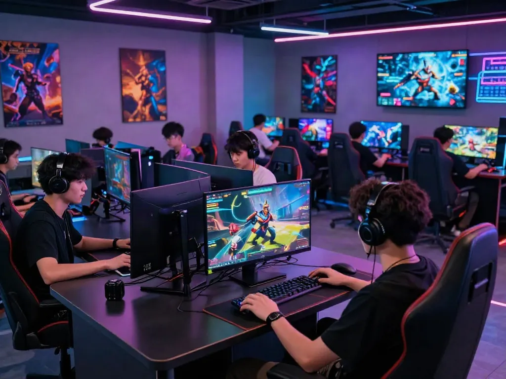 Dynamic online gaming experience at luxury111, featuring engaged players in a vibrant arena.