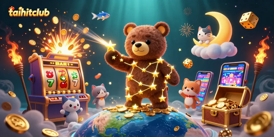 Experience thrilling wins at taihitclub with a dynamic casino illustration featuring vibrant elements.
